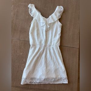 Lilly Pulitzer White Textured Dress with built in shorts - hidden Romper